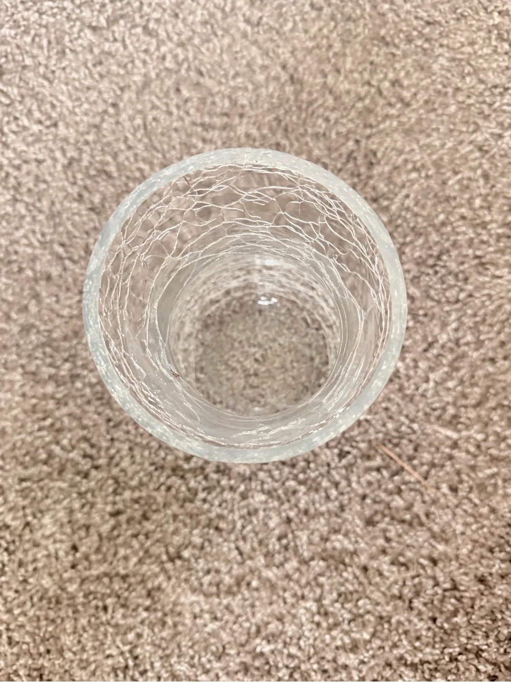 Clear Crackle Glass Decorative Vase - Elegant Home Accent
